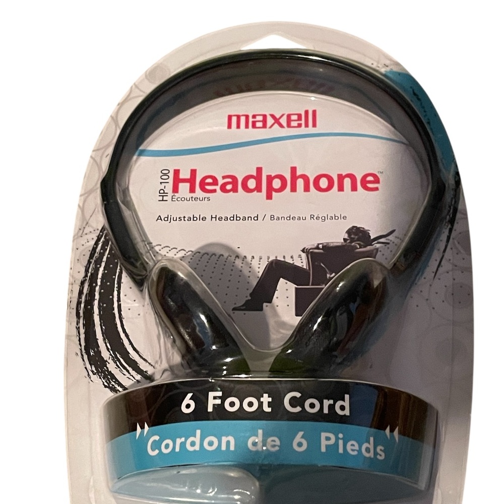 Maxell HP-100 Headphones with 6 Foot Cord